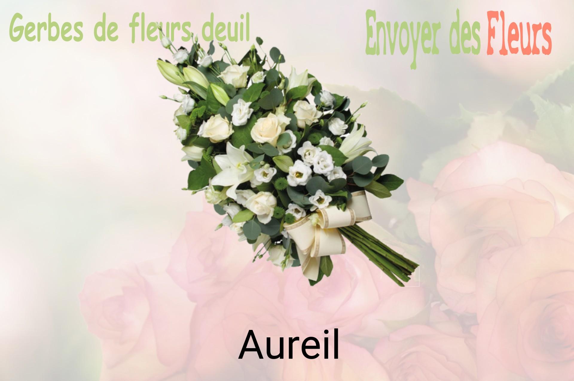Gerbe de fleurs de deuil livrée à Aureil